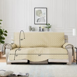 RBSC Home Sofa Slipovers Waterproof Sofa Covers for Dogs, Couch, Loveseat and Large Sofas (Beige, 54")