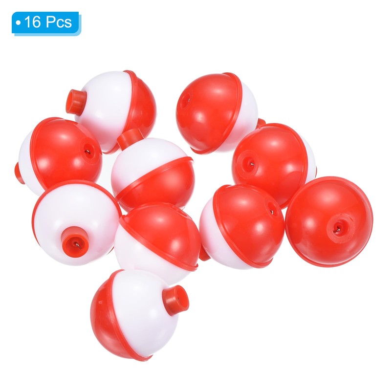 PATIKIL 16pcs 32mm Fishing Bobber Hard ABS Push Button Round