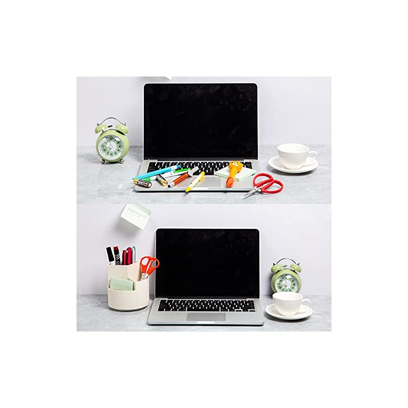 360-Degree Rotating Desk Pencil Holder with 3 Slots