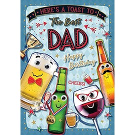 Piccadilly Greetings Modern Birthday Card Dad - 9 x 6 inches, green