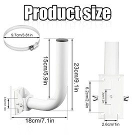 2pcs Universal Wireless Bridge Bracket Mount, Iron J Pole Mount Bracket 180 Degree Adjustable Pole and Wall-Mounted Antenna Mount for Outdoor WiFi AP Access Point CPE Client Bridging