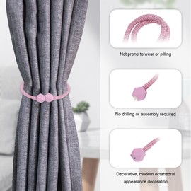 Acpetdr Curtain Tiebacks 6pcs, Curtain Tiebacks Buckles Hold backs Holders Hooks Clip for Home Outdoor Bedroom Office Decorative Curtain