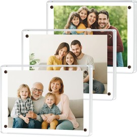 Leoriaie 6 PCS Magnetic Picture Frame for Fridge, 4 x 6 Inch Photo Frame for Refrigerator, Double Sided Clear Photo Frame, Acrylic Picture Magnet Frame for Home