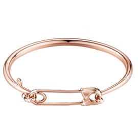 LEGENTLISUR Dainty Rose Gold Bangle Bracelets for Women Fashion Paper Clip Bracelet Minimalist Jewelry Gifts for Women