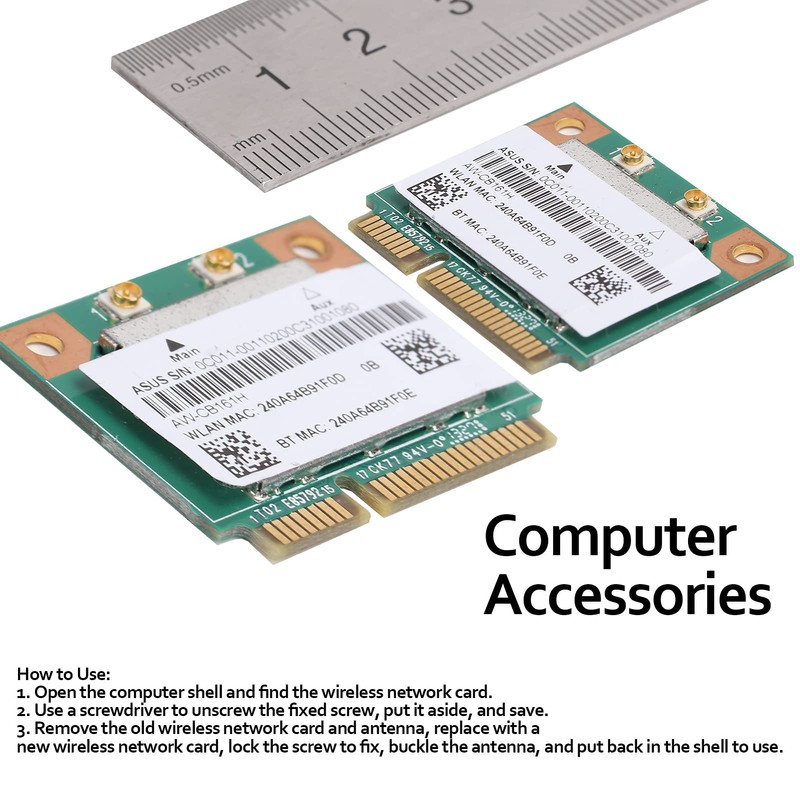 RTL8821AE WiFi Module, PCI-E 2.4/5.0GHz Bluetooth 4.0 Wireless Network Card,