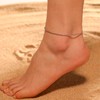 Amaxer Adjustable Stainless Steel Snake Chain Ankle Bracelet 0.04in Width