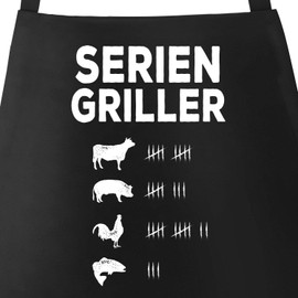 MoonWorks BBQ Apron for Men with Saying Series Griller Line List Cotton Apron Kitchen Apron, Series griller 2, black