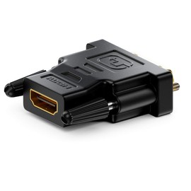 deleyCON 2x HDMI to DVI Adapter - HDMI Female to DVI Male (24+1) (19-Pin 1920x1200 1080p - Black