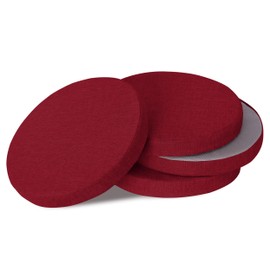 OVOV Round Chair Cushions for Dining Chairs 4 Pack Extra Thick Seat Cushion Circle Chair Pads with Removable Cover and Non Slip Bottom Red (16x16 Inch)