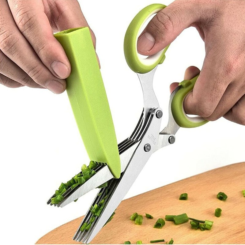 Abllore New Herb Scissors Set-5 Blade Kitchen Scissors Multipurpose Culinary
