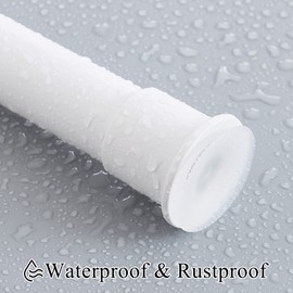 RYB HOME 1" Indoor Outdoor Tension Curtain Rod, 80-120" Rustproof Curtain Rods for Patio, Adjustable Long Drapes Rods for Room Divider Sperator Outside Gazebo, 80 to 120 Inch, Matt White