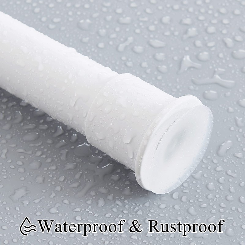 RYB HOME 1" Indoor Outdoor Tension Curtain Rod, 80-120" Rustproof