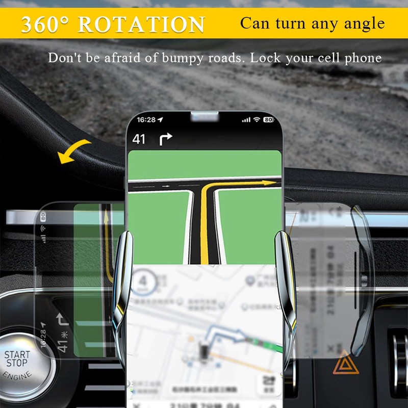 Wireless Car Charger Mount, 15W Automotive Electric Wireless Charger Holder,