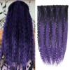 24 Inch Clip in Dreadlock Hair Extensions 10Clips Mixed Handmade