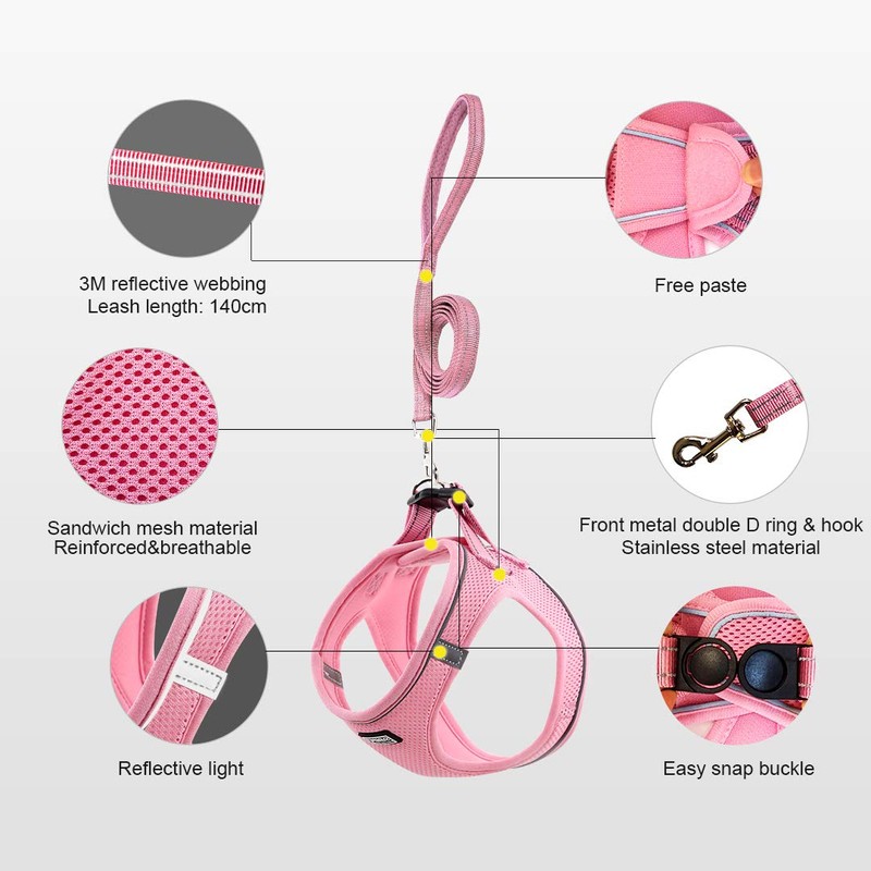 Suredoo Dog Harness with Lead, Anti-Pull Chest Harness, Reflective Chest