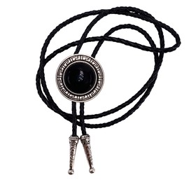 XGALABA Vintage Western Cowboy Black Stone Celtic circle Bolo tie For Men