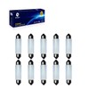Lanuovx 10 Pack Frosted Festoon Bulb Sv8.5-8 T3.25 10X44mm, 24V