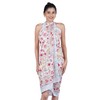 Block Print Sarong Beach Cover Up (Pink Red Wildflowers)