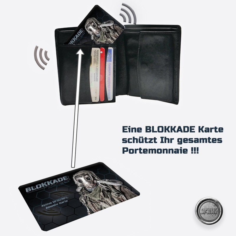 BLOKKADE Off-Block Active RFID/NFC Blocking Card Motif Sandman Collectors Edition