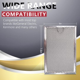 WZKO Microwave oven Grease Filter for G.EWB06X10309 WB06X10359 L.G 5230W1A012B Vent Replacement Filter 5 X 7-5/8 X 3/32 In (Pack 2)