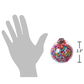 The Bridge Collection Set of 2 Bubblegum Balls with Sprinkles Ornaments - Whimsical Ball Christmas Ornaments Filled with Candy Sprinkles for Fun Dessert Decor - Styles May Vary