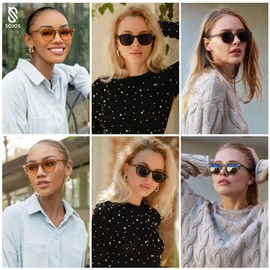 SOJOS SJ2316 Retro Square Round Sunglasses for Women and Men Vintage Classic Sunglasses with UV400 Protection, blue, M