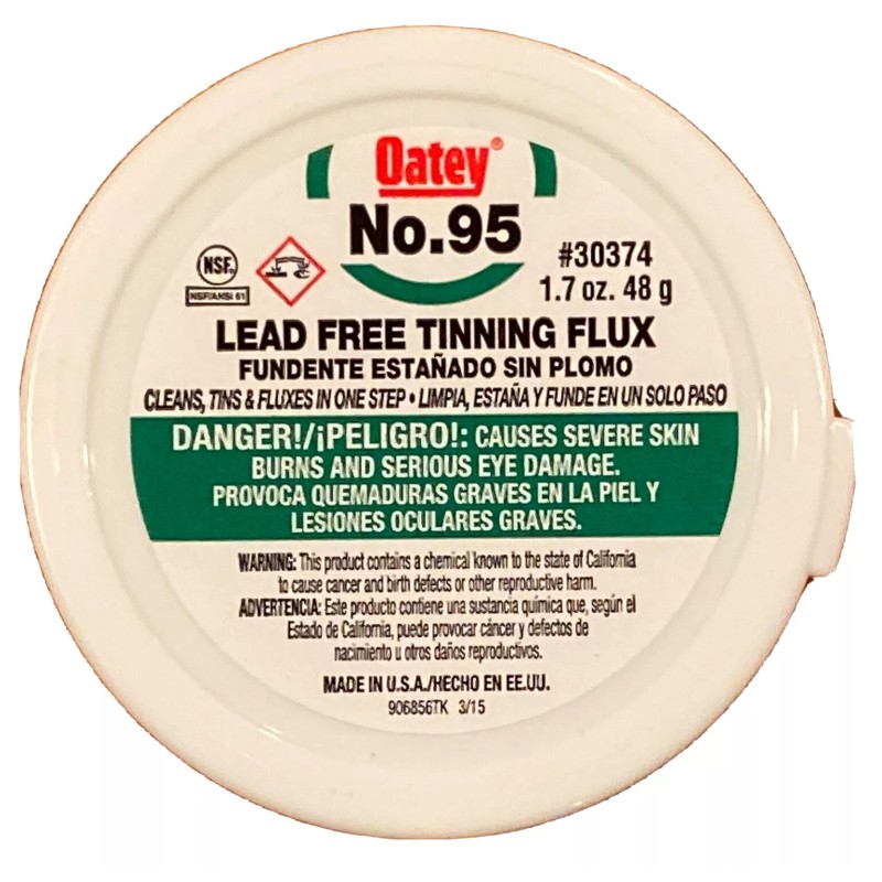 Oatey No. 95 Lead Free Tinning Flux, 1.7 oz, Carded,