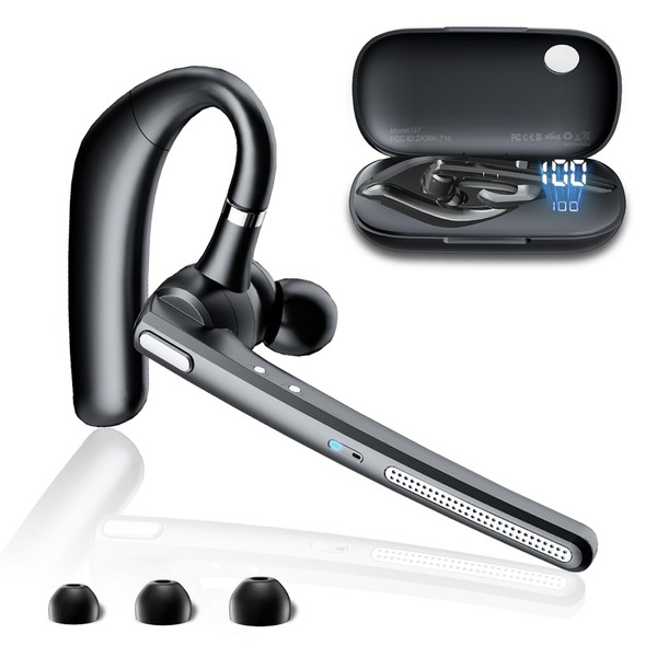 COTOE Bluetooth Headset V5.3, Wireless Earpiece with 500mAh Charging Case