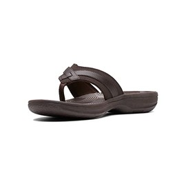Clarks Clarks Women's Breeze Sea Flip-Flop, Brown Synthetic/Brown Sole, 8