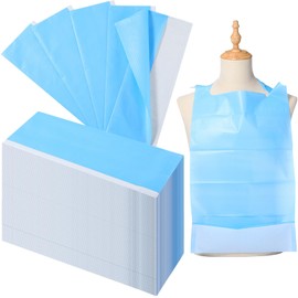 Chicingyou 150 Pcs Disposable Adult Bibs with Crumb Catcher 14.1"x23.6" Bibs for Elderly Eating Single Use Dining Clothing Protectors for Adults Elderly Citizens Eating BBQ Party