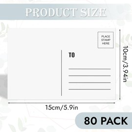 COIDEA Blank Postcards for Mailing, 80 Post Cards for Mailing, 300 GSM White 4 x 6 inches Cardstock Paper Mailable Printable Postcards Bulk for Birthday, Thank You, Business Postcards