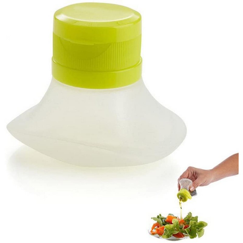 DobryDom 3 Packs Portable Salad Dressing Containers, Silicone Squeeze Bottle