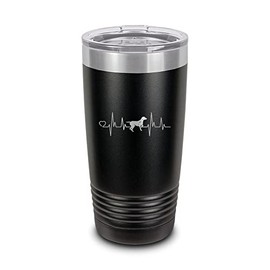 Weimaraner Heartbeat Lifeline 30 oz Laser Engraved Polar Camel Stainless Steel Vacuum Insulated Tumbler with Lid Love Dog v2 weim Black