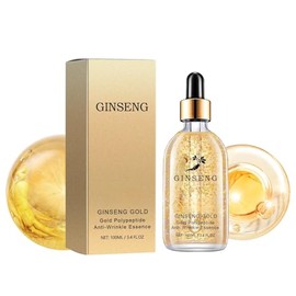 Sérum Facial Antiedad con Ginseng y Péptidos Dorados, Hidratante y Reafirmante, Suaviza Líneas y Mejora el Brillo de la Piel