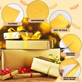 Xurise Chocolate Candy Wrappers, Aluminum Foil Sheets with Golden Appearance, 100 Pcs 9.84x9.84" Candy Wrappers for Food DIY Candies Wrapping Packing Gifts