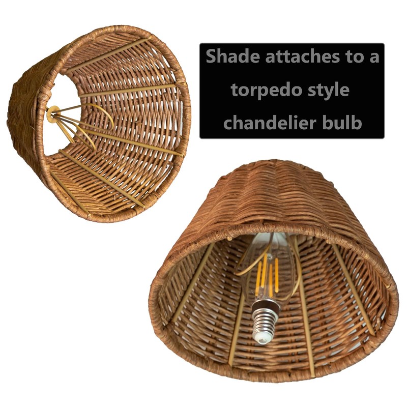 mini lampshades set of 3,Lamp Shade Rattan Clip-On shades,empire/barrel shape,woven