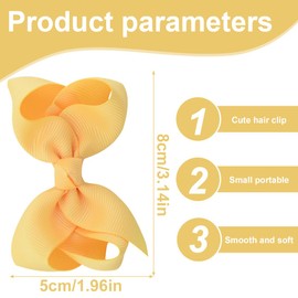 YOCDNOV Pack of 6 Bow Hair Clips - Ponytail Clips 3 Inches, Duckbill Hair Bow for Teenage Girls Hair Accessories (Small Blue + Dark Green + Orange)