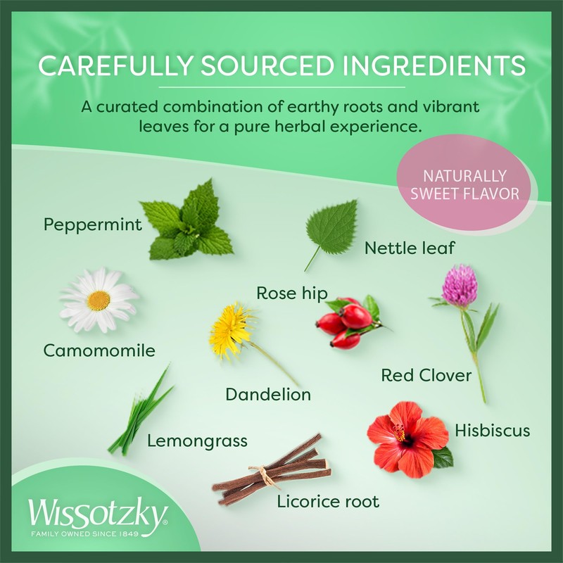 Wissotzky Wellness Detox Herbal Tea, 20 Tea Bags | Caffeine