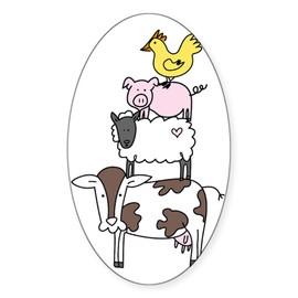 CafePress Farm Pyramid Oval Car Bumper Sticker