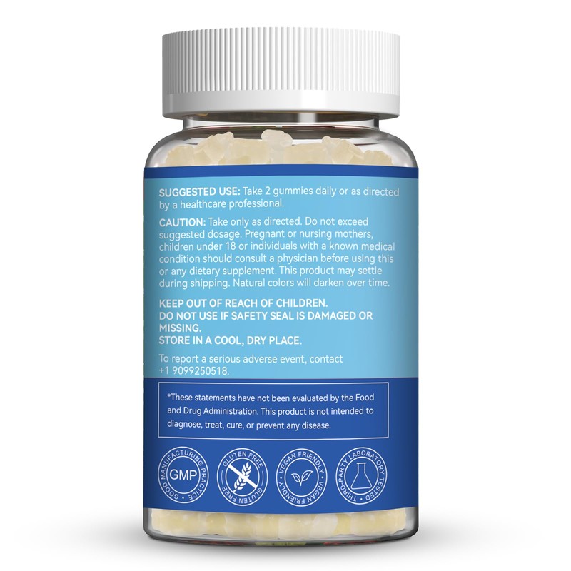 2 Pack L-Lysine 1000mg Gummies, Chewable Lysine Supplement for Adults,