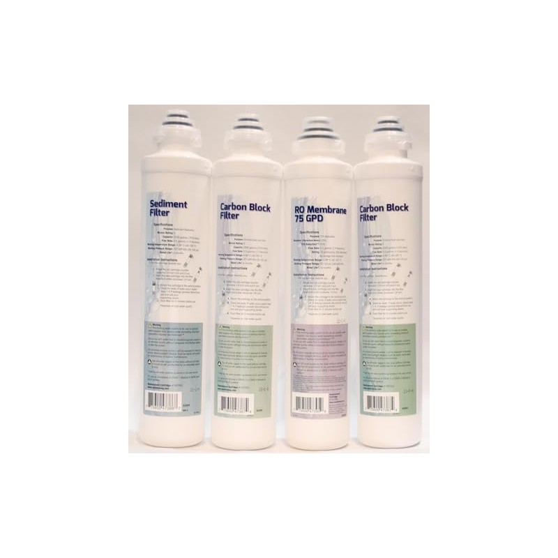 QCRO Complete Replacement Filter Kit 75 GPD for Pura/Aquaflo