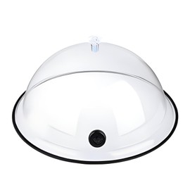 TMKEFFC Smoking Cloche Dome Cover 10 inch Lid for Smoke Infuser, Version 1, Specialized Accessory for Smoker Gun Smoking Infusion Plates, Bowls and Glasses, Transparent