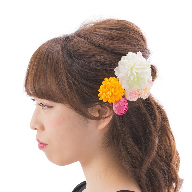 Hair Ornaments U-pins/ Combs, Set of 5, Flower and Buds