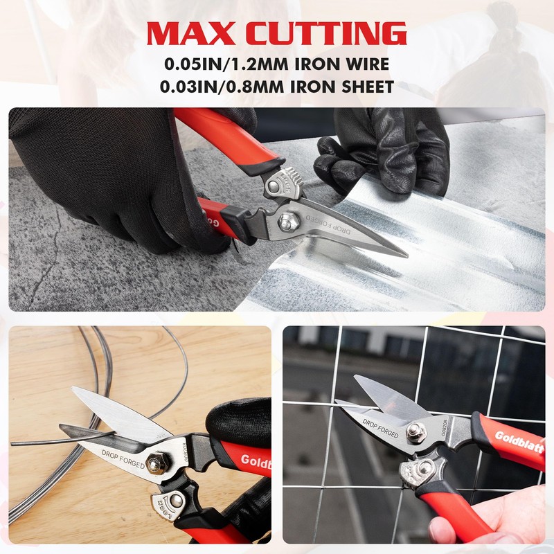 Goldblatt 3PCS Heavy Duty Scissors, Multipurpose Shop Scissors, Drop Forged