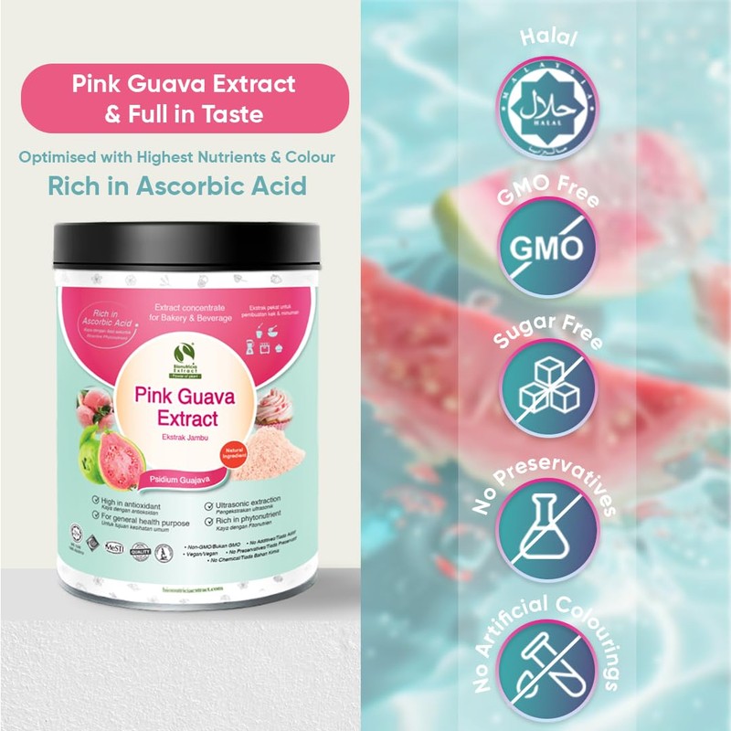 Pink Guava (Psidium guajava) 20:1 Standardized Extract Powder | Natural