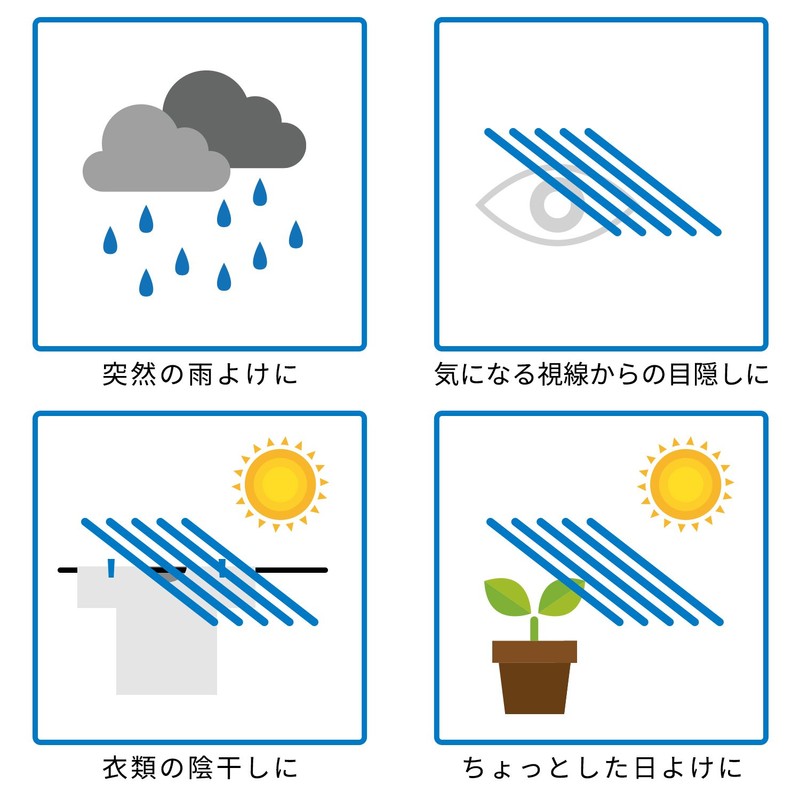 LEC W-481 Veranda Convenient Sheet (L), Rain Protection, Blindfold, Wind
