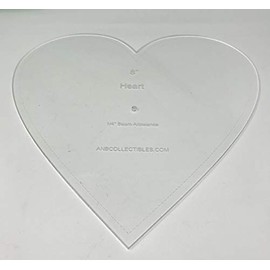 Choice of Size Acrylic Heart Quilt Template (8.5")