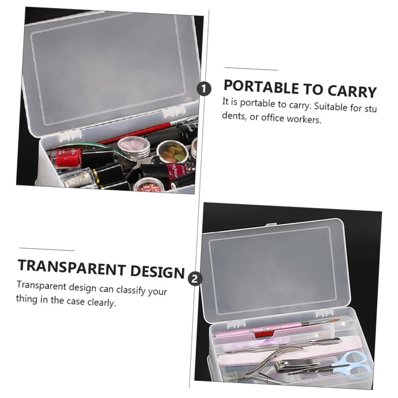 Ipetboom Double Layer Nail Tools Storage Box Organizer Dividers for