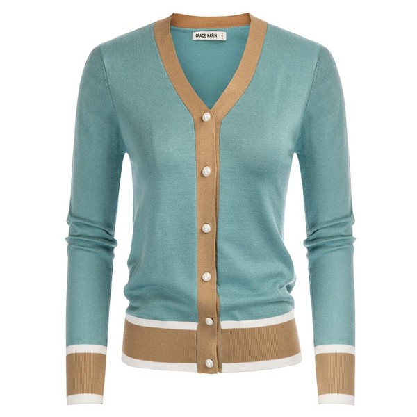 Elegant Sweater Knitwear for Ladies Long Sleeve Cardigan for Office