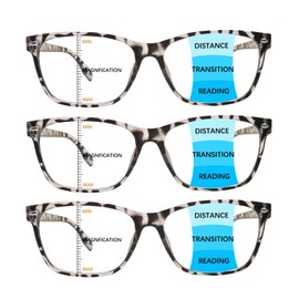 CLASAGA Progressive Multifocus Reading Glasses for Women, Blue Light Blocking Ladies Computer Readers with Spring Hinge (3 gray, 3, multiplier_x)